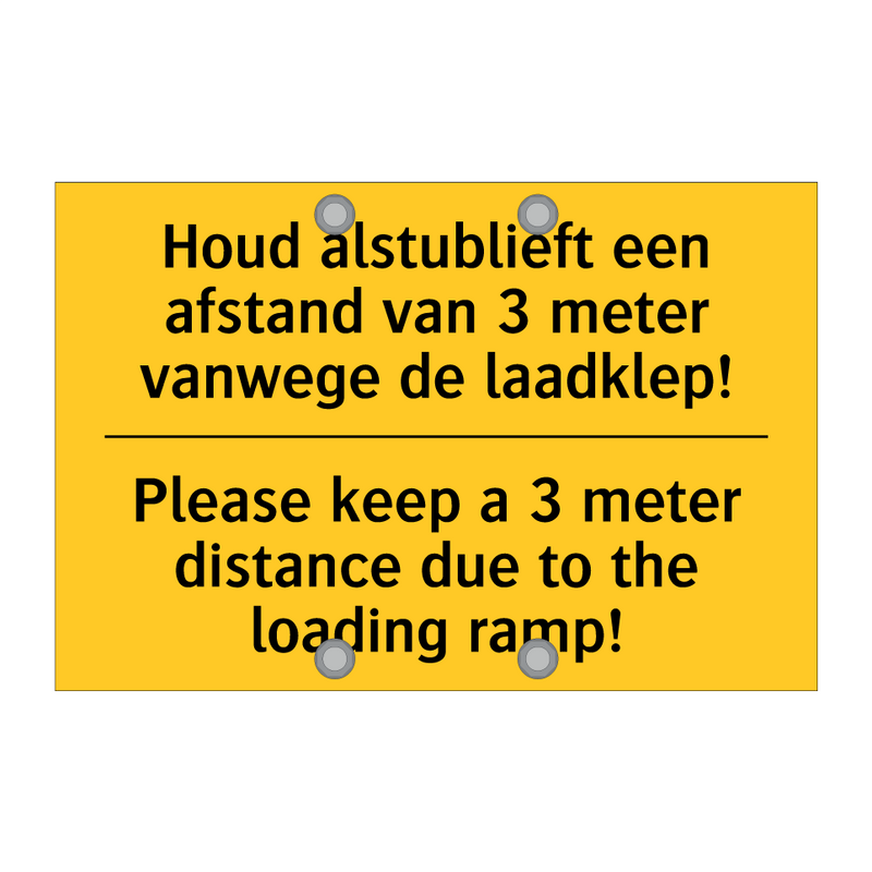 Houd alstublieft een afstand van /.../ - Please keep a 3 meter distance /.../