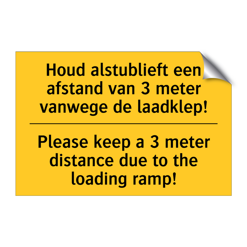 Houd alstublieft een afstand van /.../ - Please keep a 3 meter distance /.../