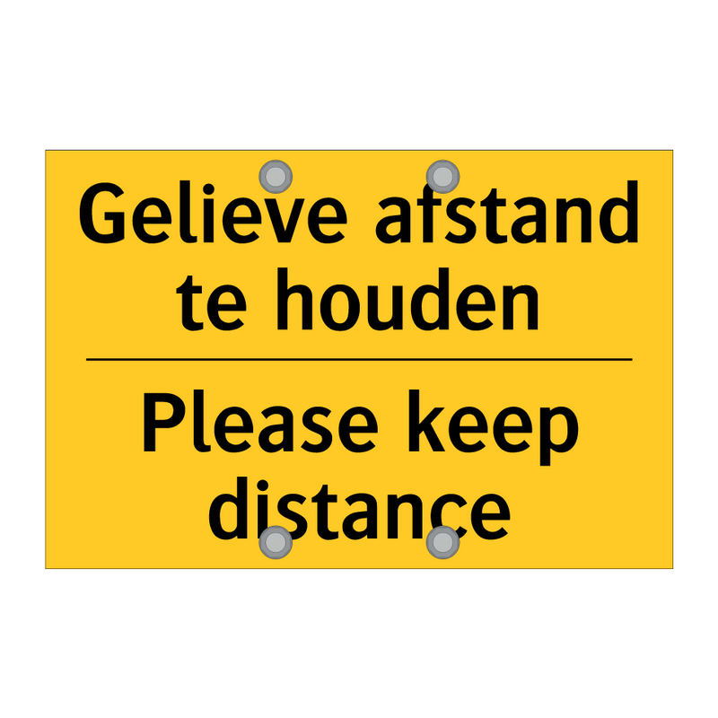 Gelieve afstand te houden - Please keep distance & Gelieve afstand te houden - Please keep distance