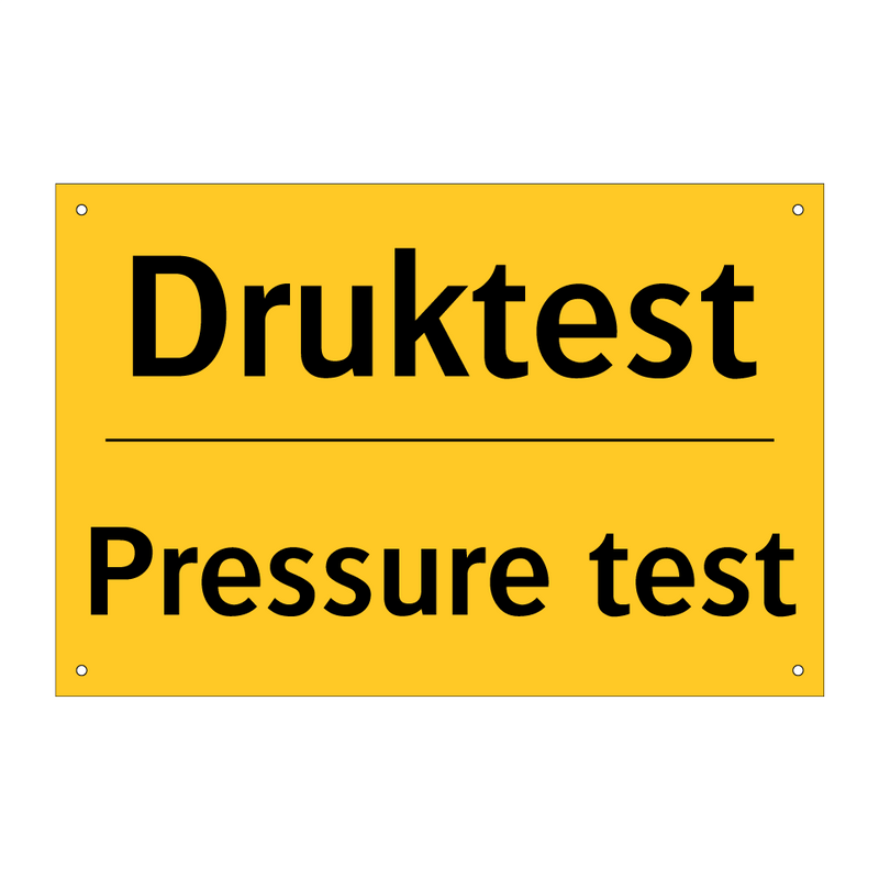 Druktest - Pressure test & Druktest - Pressure test & Druktest - Pressure test