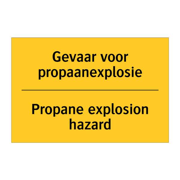 Gevaar voor propaanexplosie - Propane explosion hazard