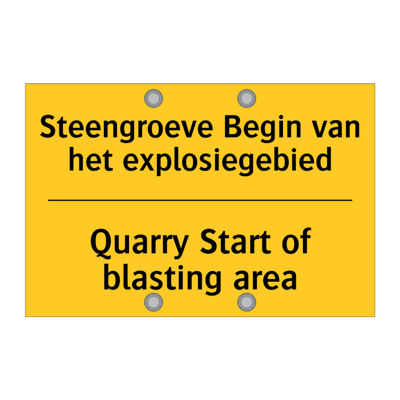 Steengroeve Begin van het explosiegebied - Quarry Start of blasting area