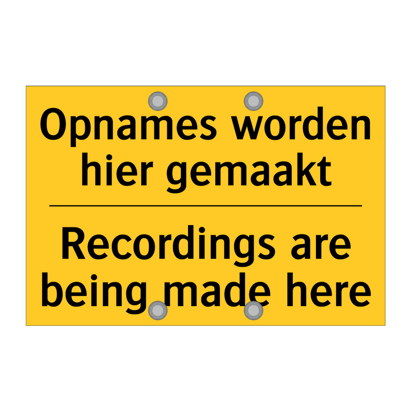 Opnames worden hier gemaakt - Recordings are being made here