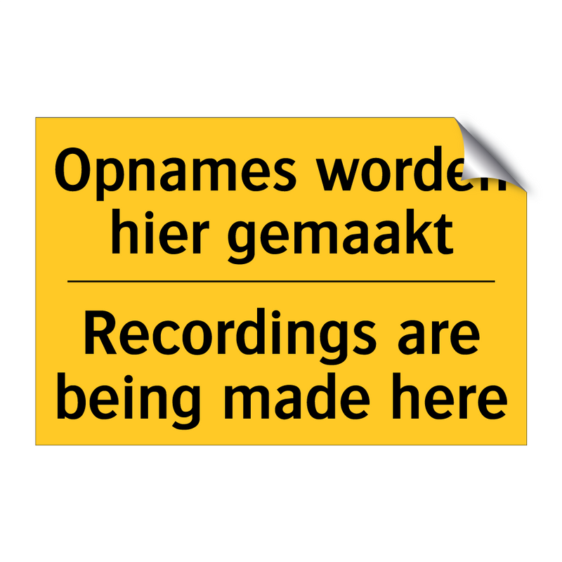 Opnames worden hier gemaakt - Recordings are being made here