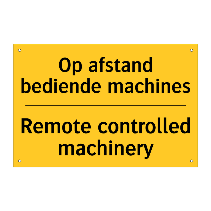 Op afstand bediende machines - Remote controlled machinery