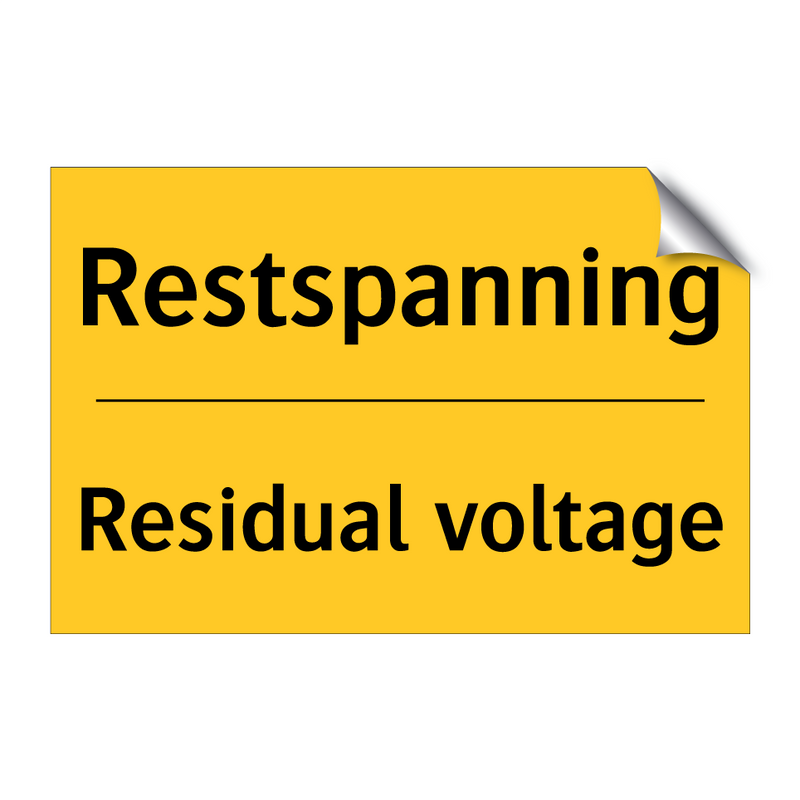 Restspanning - Residual voltage & Restspanning - Residual voltage & Restspanning - Residual voltage