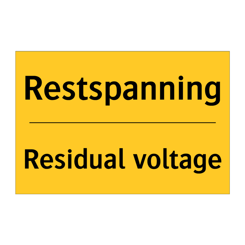 Restspanning - Residual voltage & Restspanning - Residual voltage & Restspanning - Residual voltage