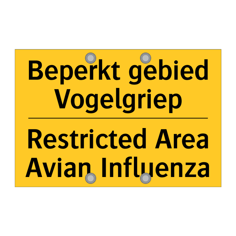 Beperkt gebied Vogelgriep - Restricted Area Avian Influenza