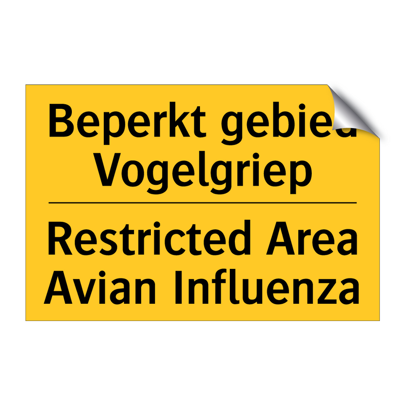 Beperkt gebied Vogelgriep - Restricted Area Avian Influenza