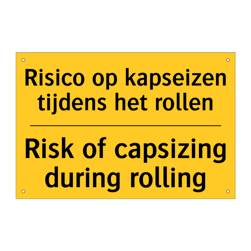 Risico op kapseizen tijdens het rollen - Risk of capsizing during rolling