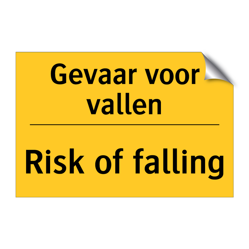 Gevaar voor vallen - Risk of falling & Gevaar voor vallen - Risk of falling