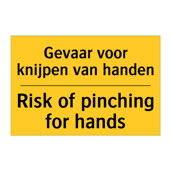 Gevaar voor knijpen van handen - Risk of pinching for hands