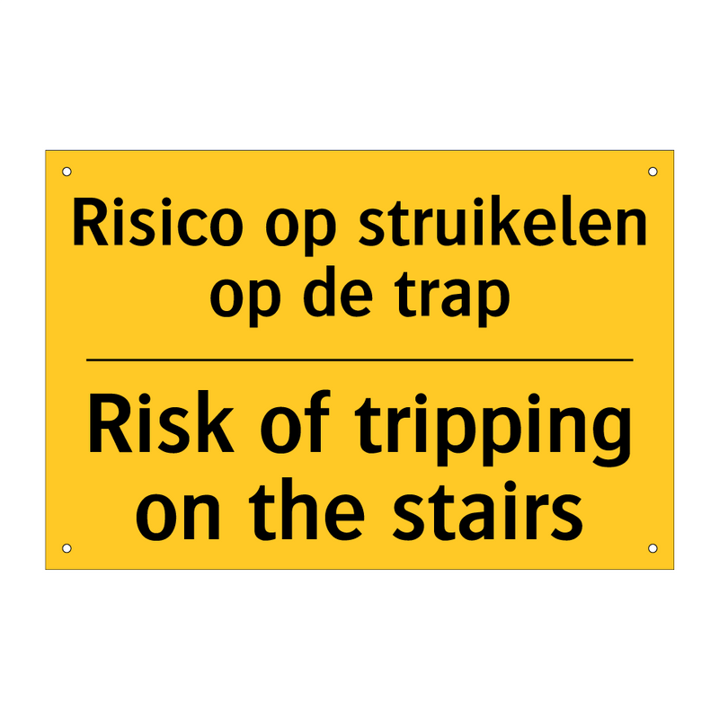 Risico op struikelen op de trap - Risk of tripping on the stairs