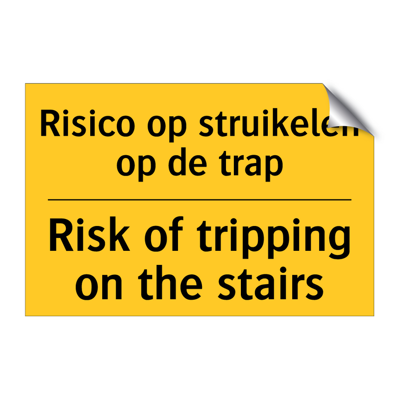 Risico op struikelen op de trap - Risk of tripping on the stairs