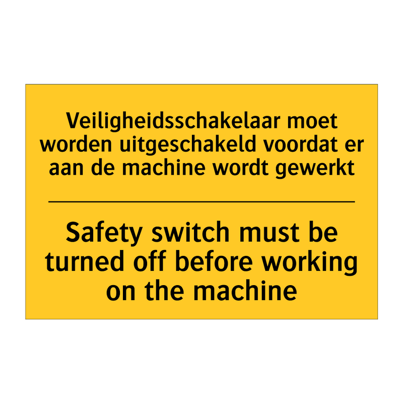 Veiligheidsschakelaar moet worden /.../ - Safety switch must be turned off /.../