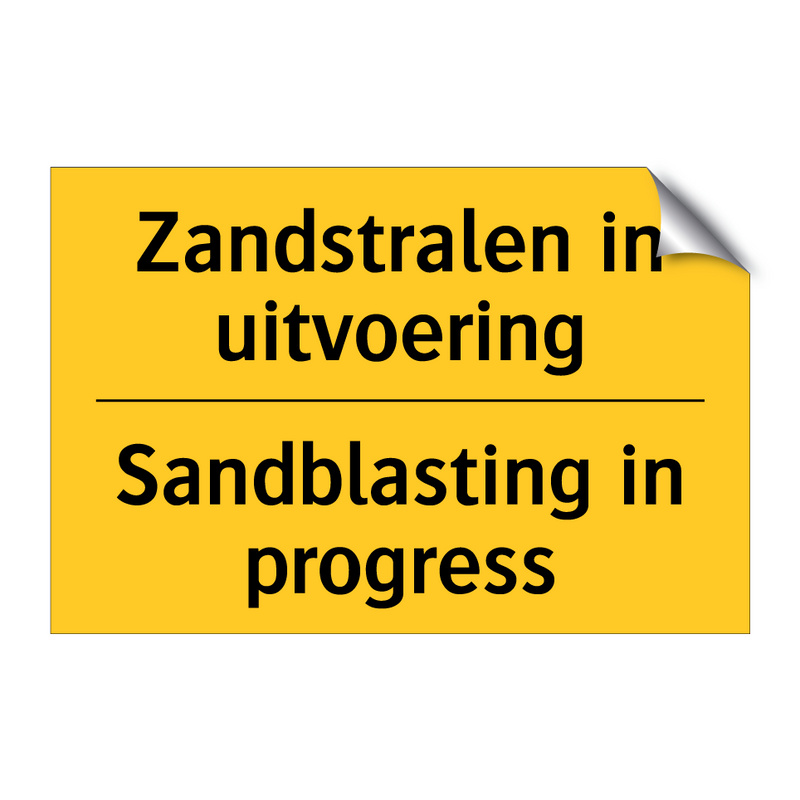 Zandstralen in uitvoering - Sandblasting in progress