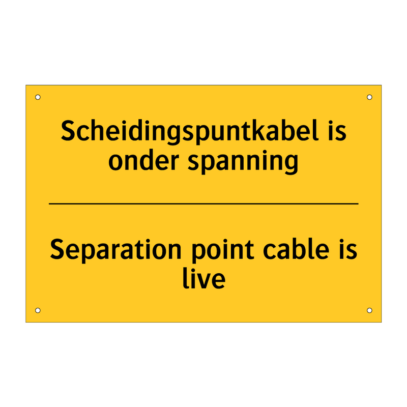 Scheidingspuntkabel is onder spanning - Separation point cable is live