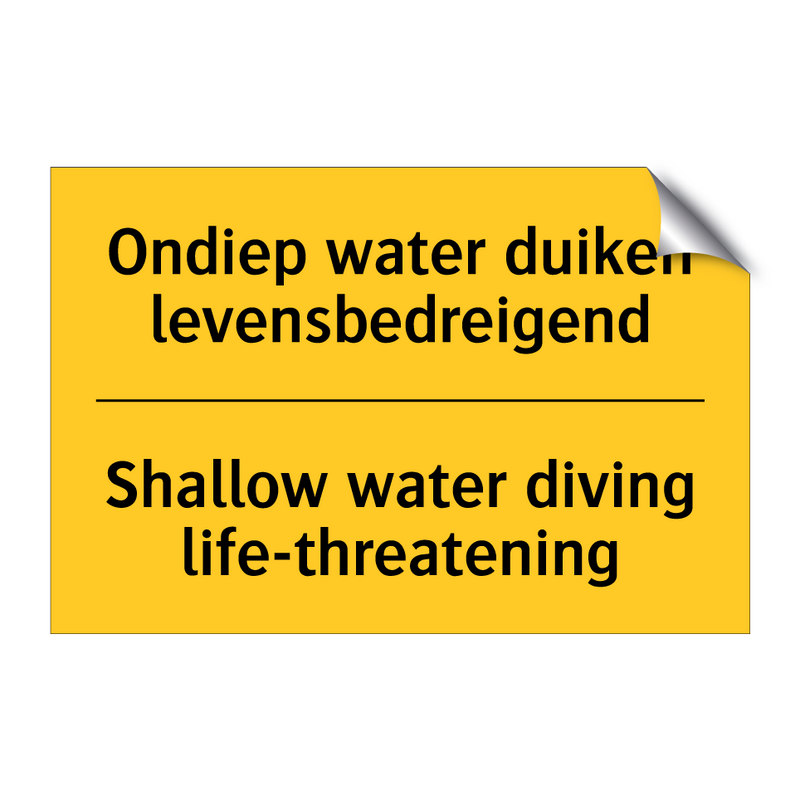 Ondiep water duiken levensbedreigend - Shallow water diving life-threatening