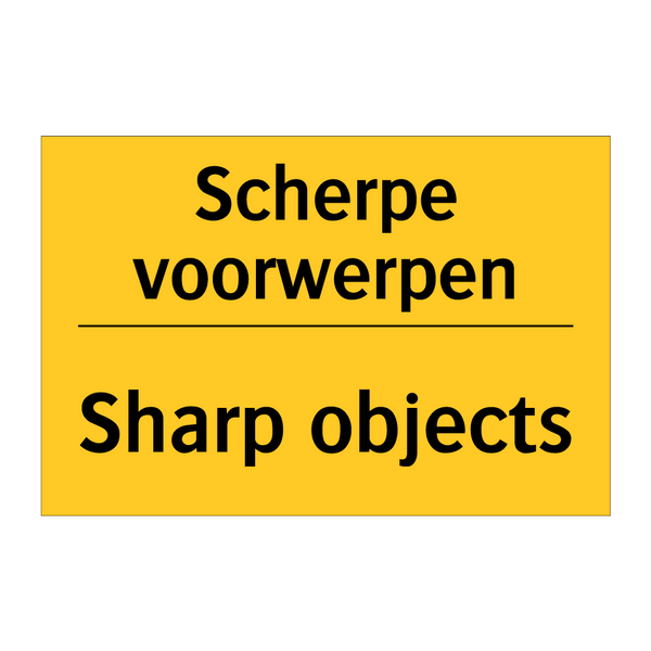 Scherpe voorwerpen - Sharp objects & Scherpe voorwerpen - Sharp objects