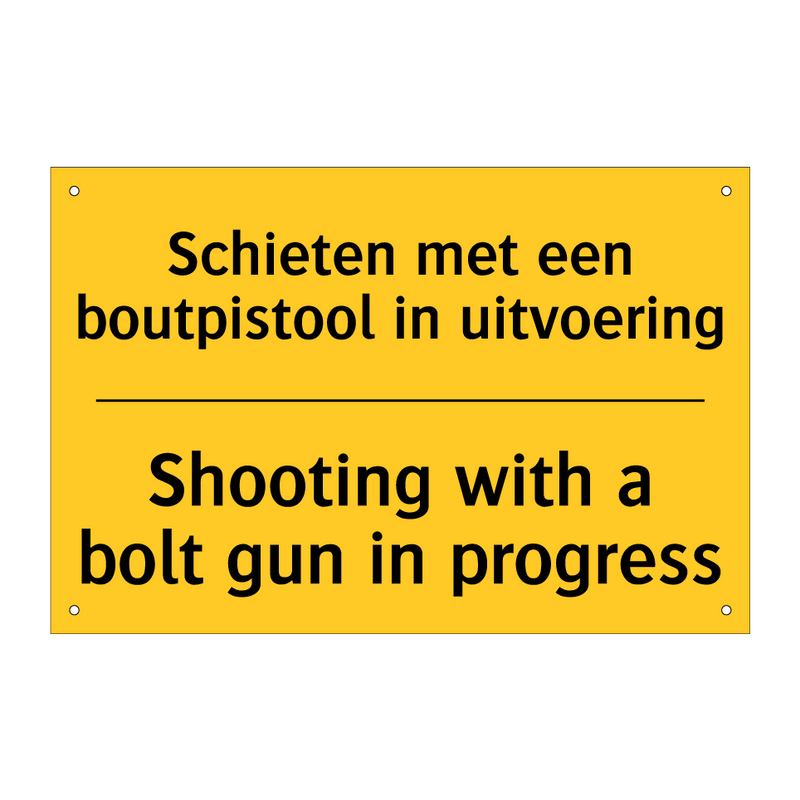 Schieten met een boutpistool in uitvoering - Shooting with a bolt gun in progress