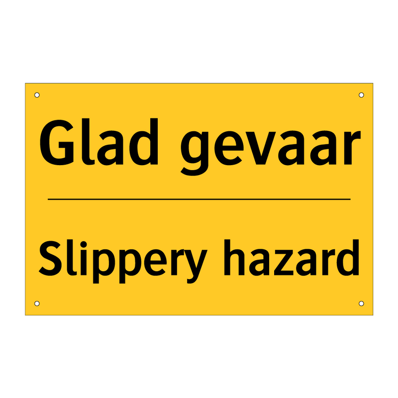 Glad gevaar - Slippery hazard & Glad gevaar - Slippery hazard & Glad gevaar - Slippery hazard