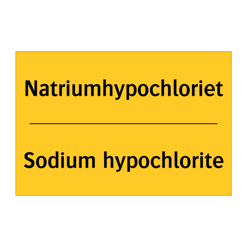 Natriumhypochloriet - Sodium hypochlorite & Natriumhypochloriet - Sodium hypochlorite