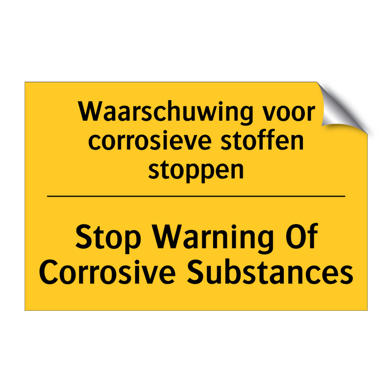 Waarschuwing voor corrosieve stoffen stoppen - Stop Warning Of Corrosive Substances