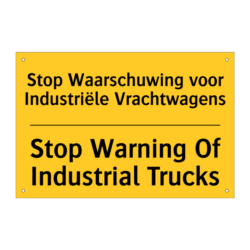 Stop Waarschuwing voor Industriële Vrachtwagens - Stop Warning Of Industrial Trucks