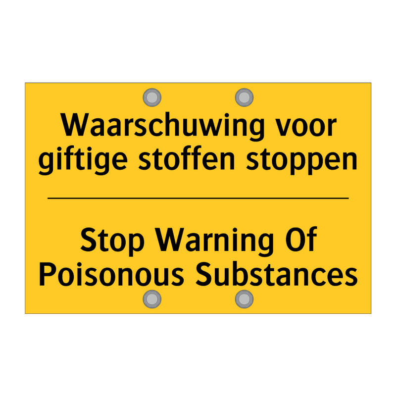 Waarschuwing voor giftige stoffen stoppen - Stop Warning Of Poisonous Substances