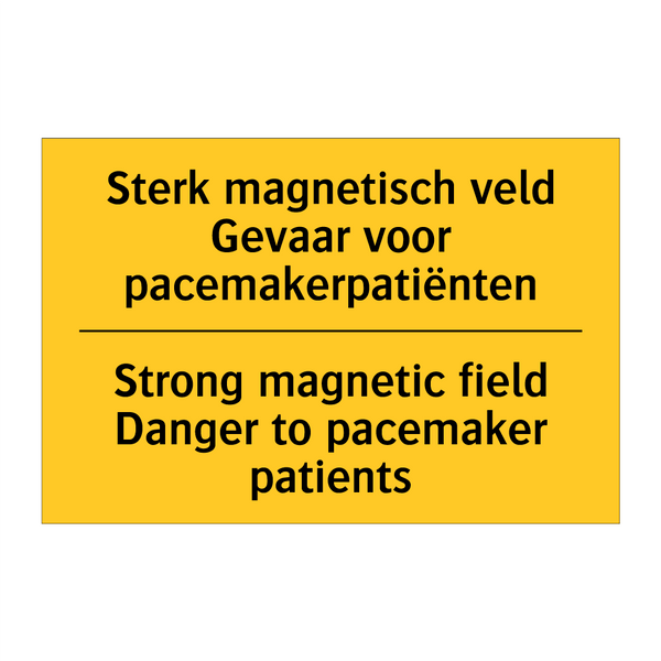 Sterk magnetisch veld Gevaar voor /.../ - Strong magnetic field Danger to /.../