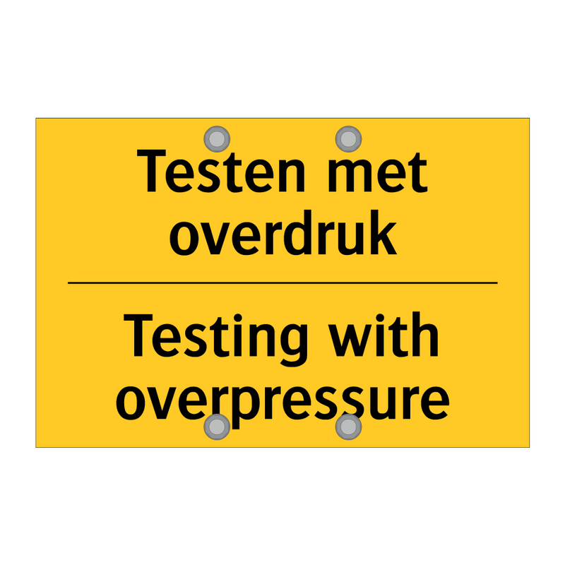 Testen met overdruk - Testing with overpressure & Testen met overdruk - Testing with overpressure