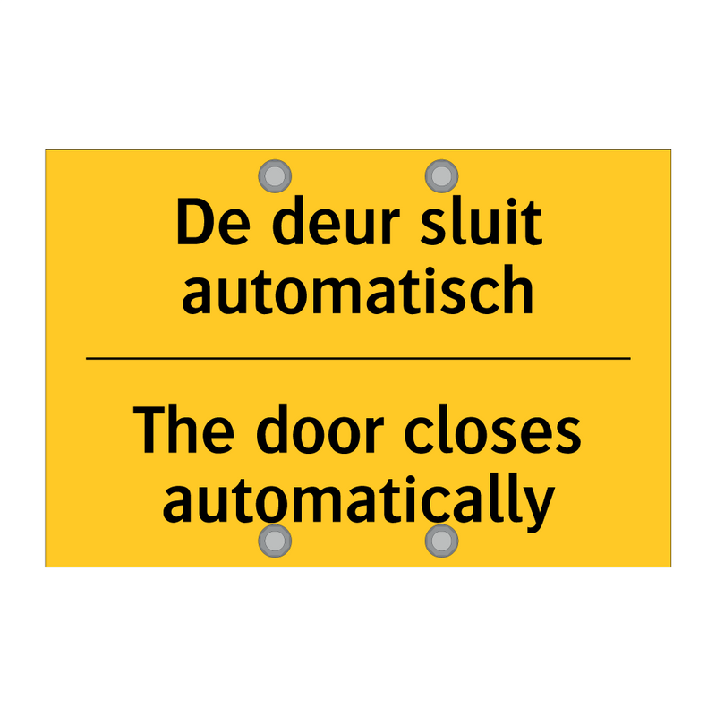 De deur sluit automatisch - The door closes automatically