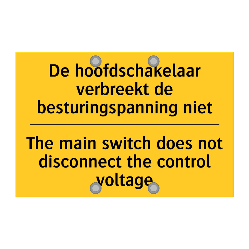 De hoofdschakelaar verbreekt de /.../ - The main switch does not disconnect /.../