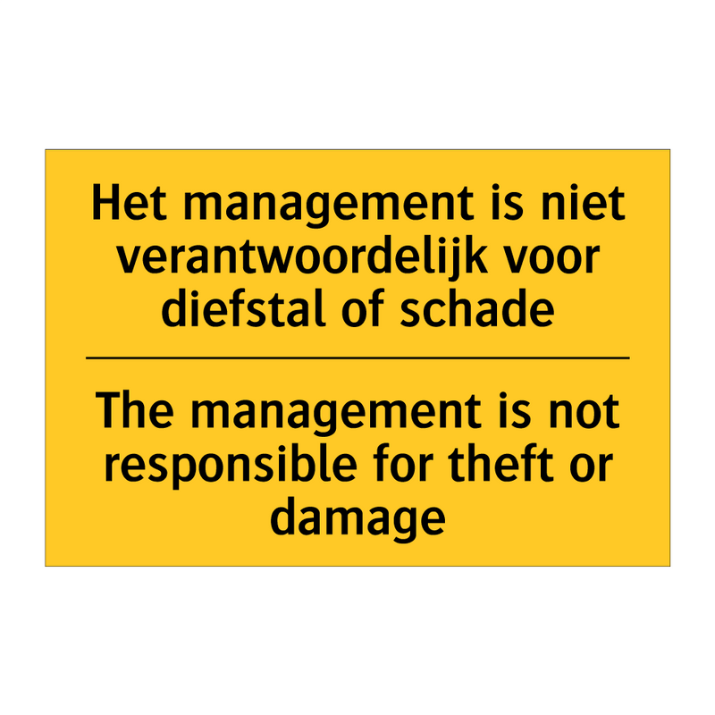 Het management is niet verantwoordelijk /.../ - The management is not responsible /.../