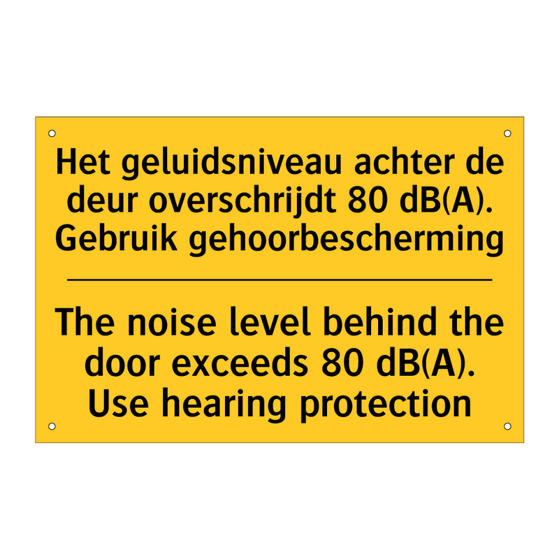 Het geluidsniveau achter de deur /.../ - The noise level behind the door /.../