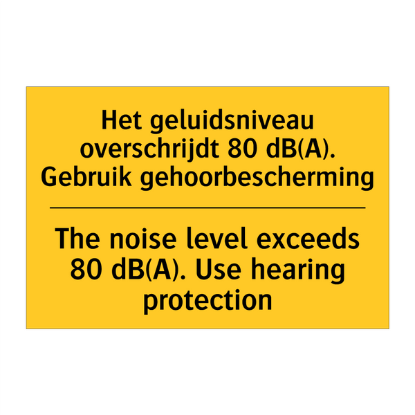 Het geluidsniveau overschrijdt /.../ - The noise level exceeds 80 dB(A). /.../