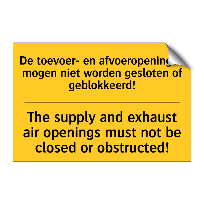 De toevoer- en afvoeropeningen /.../ - The supply and exhaust air openings /.../