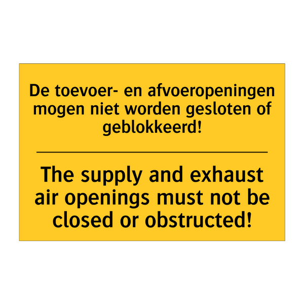 De toevoer- en afvoeropeningen /.../ - The supply and exhaust air openings /.../