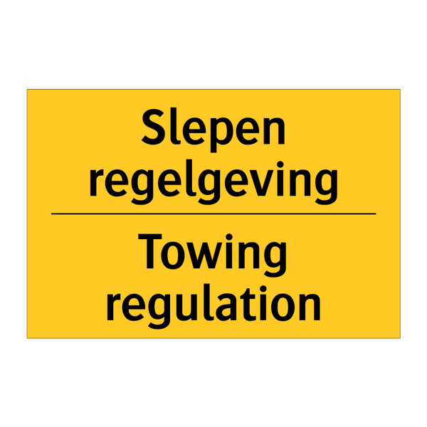 Slepen regelgeving - Towing regulation & Slepen regelgeving - Towing regulation