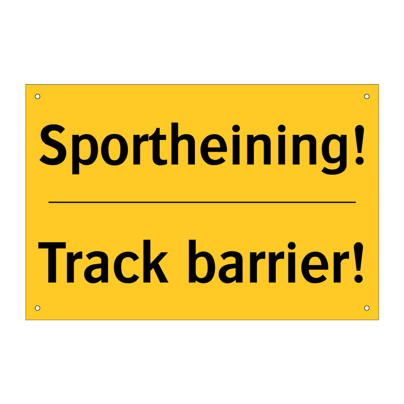 Sportheining! - Track barrier! & Sportheining! - Track barrier! & Sportheining! - Track barrier!