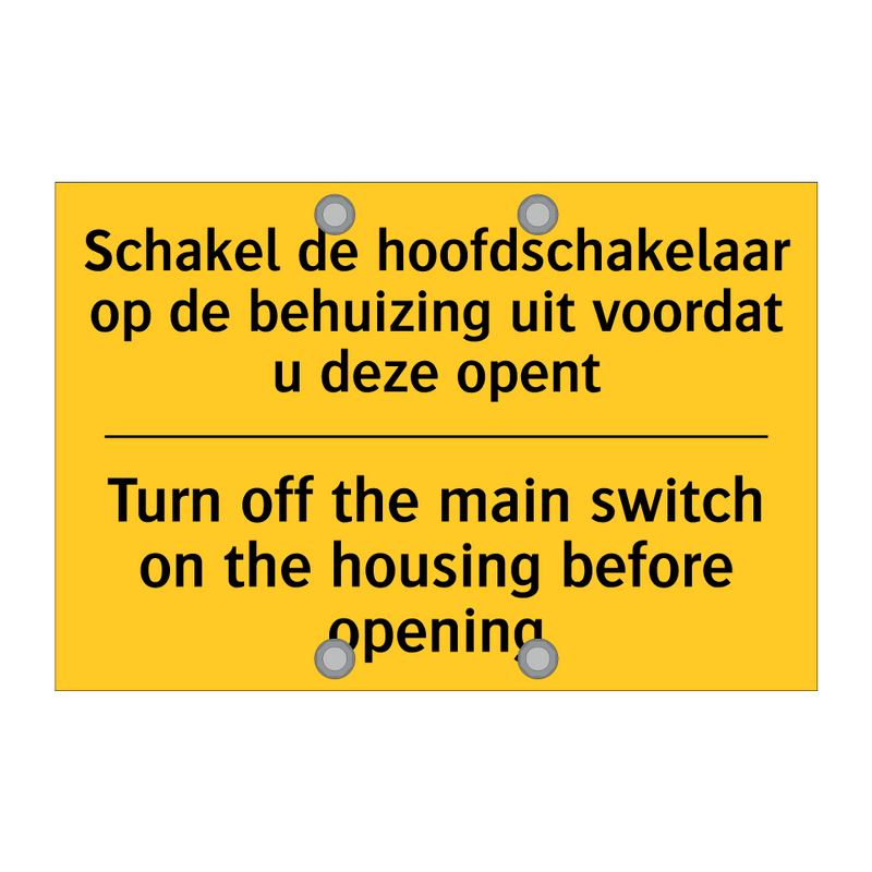 Schakel de hoofdschakelaar op /.../ - Turn off the main switch on the /.../