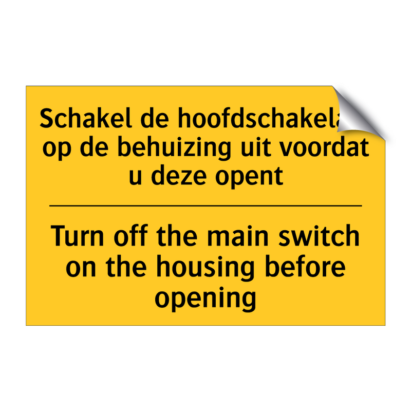 Schakel de hoofdschakelaar op /.../ - Turn off the main switch on the /.../