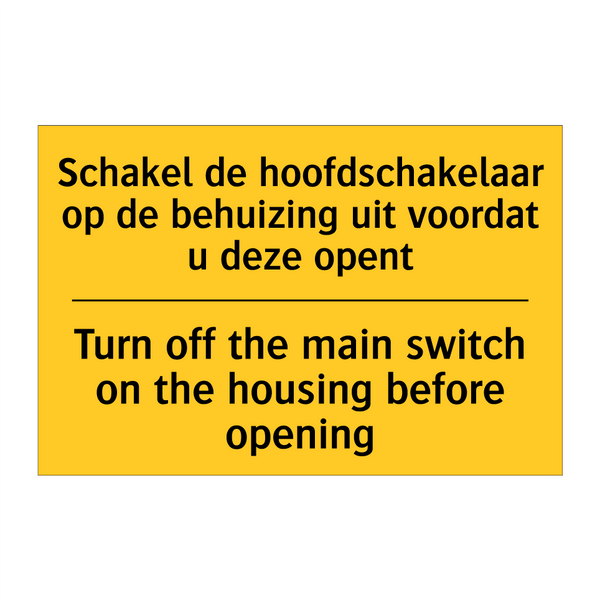 Schakel de hoofdschakelaar op /.../ - Turn off the main switch on the /.../