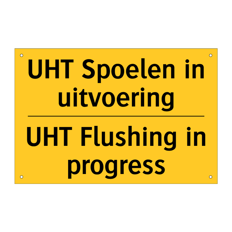 UHT Spoelen in uitvoering - UHT Flushing in progress