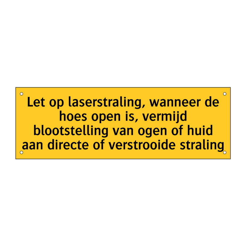 Let op laserstraling, wanneer de hoes open is, vermijd /.../