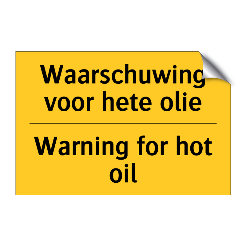 Waarschuwing voor hete olie - Warning for hot oil