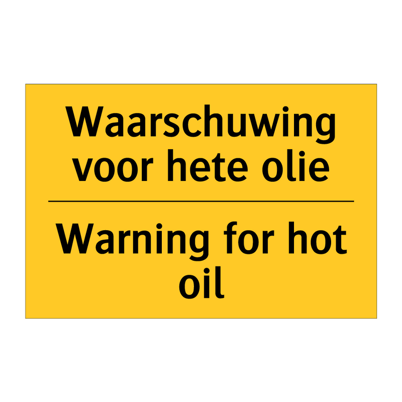 Waarschuwing voor hete olie - Warning for hot oil