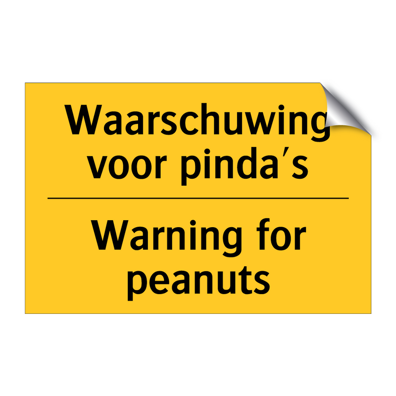 Waarschuwing voor pinda's - Warning for peanuts & Waarschuwing voor pinda's - Warning for peanuts