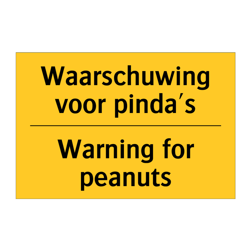 Waarschuwing voor pinda's - Warning for peanuts & Waarschuwing voor pinda's - Warning for peanuts