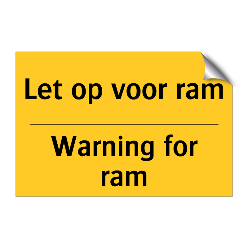 Let op voor ram - Warning for ram